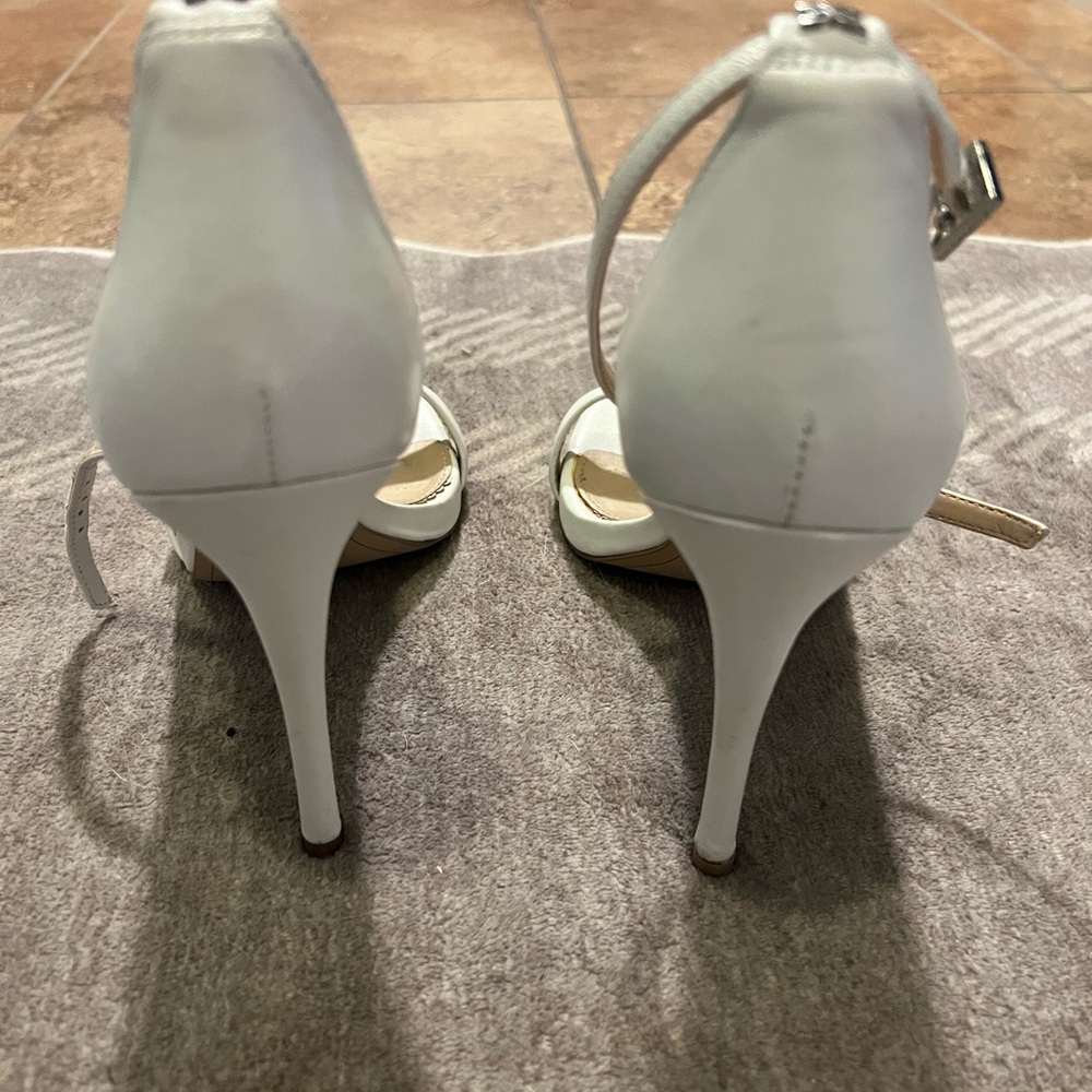 Sam Edelman White Ankle Strap Heels - Picture 3 of 4